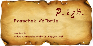 Praschek Ábris névjegykártya